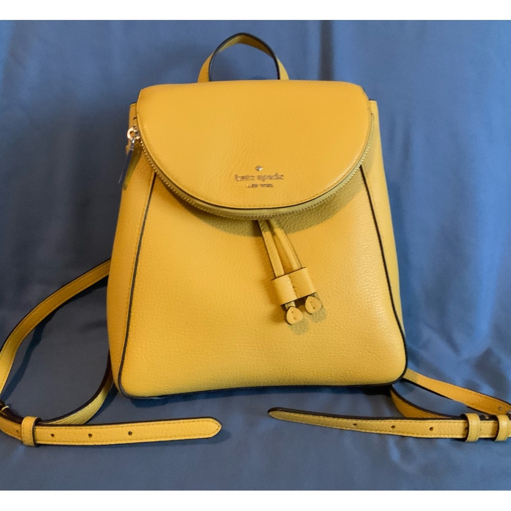 Kate Spade Leila Sunflower Medium flap Backpack Purse